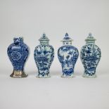 4 small Delft vases, 18th century