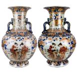 2 large Imari Japanese vases