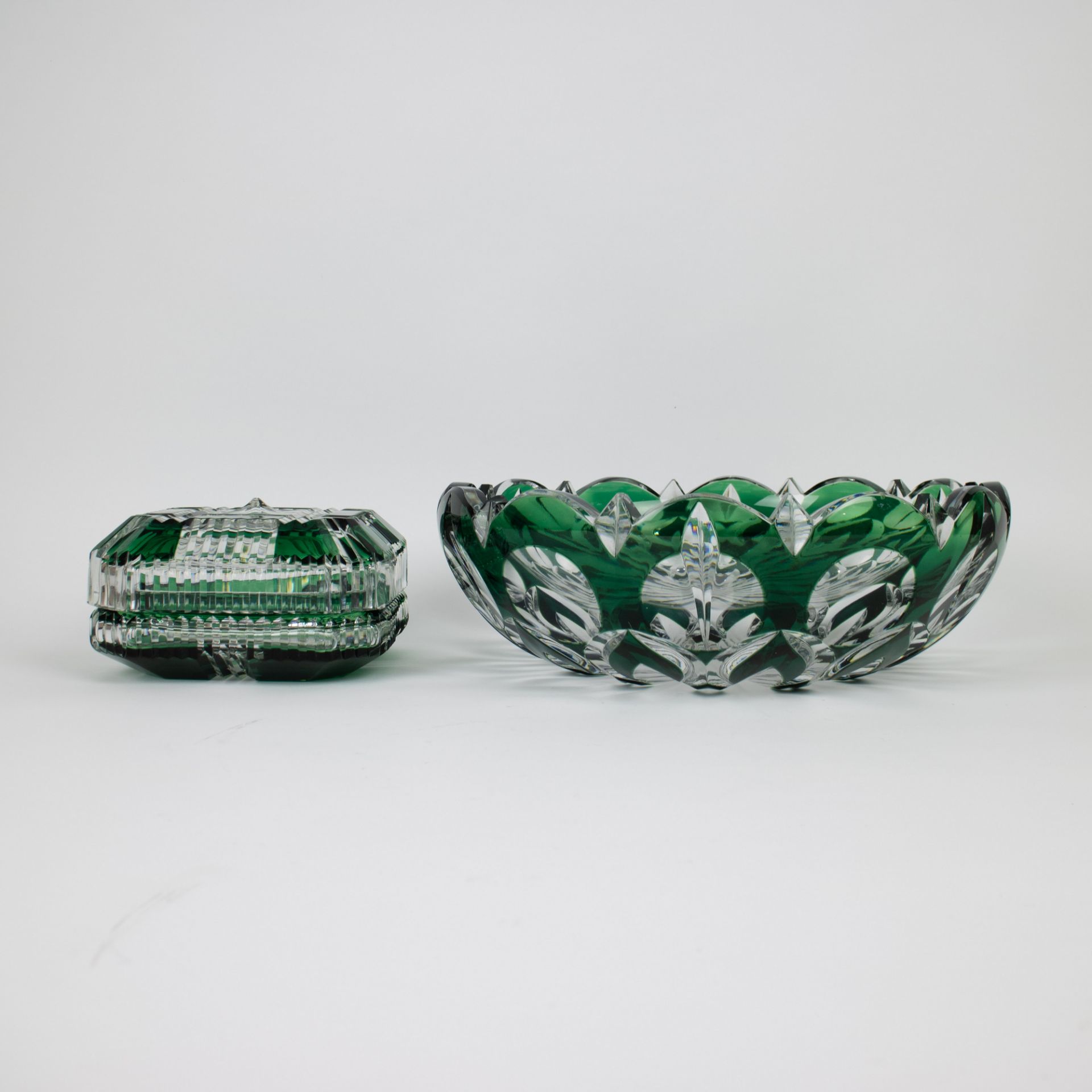 Val Saint Lambert crystal fruit bowl and a lidded box - Image 5 of 7