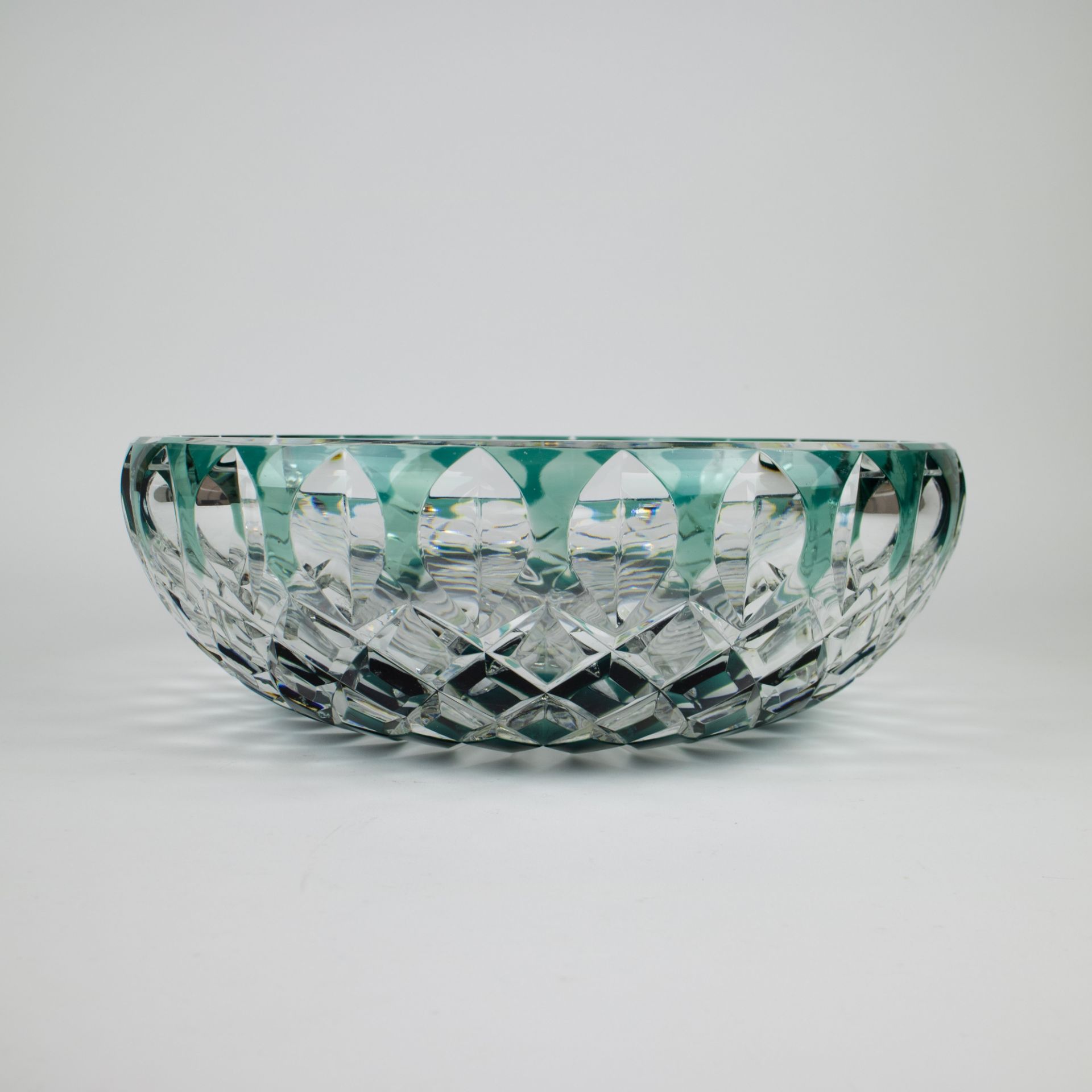 Val Saint Lambert green crystal bowl - Image 2 of 4