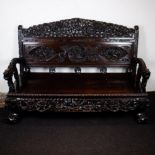 Chinese sofa decorated with rich carving