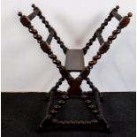 Etching presentation stand in twisted wood, 19th century