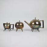 Silvered Victorian tea set style Christopher Dresser