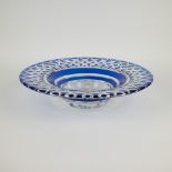 Val Saint Lambert crystal blue bowl