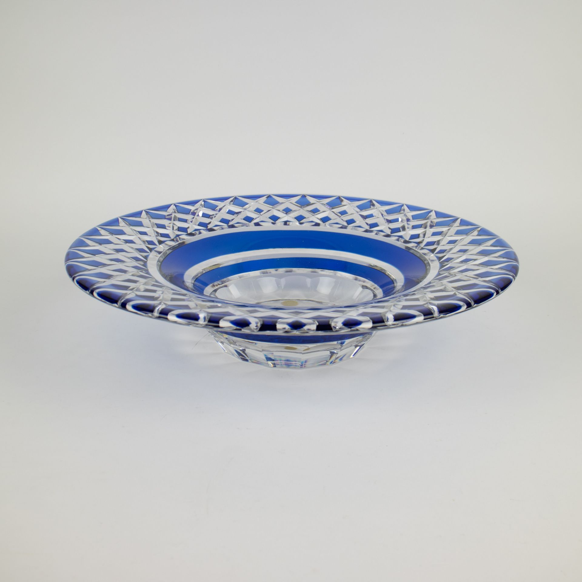 Val Saint Lambert crystal blue bowl