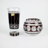 Val Saint Lambert 2 crystal Art Deco vases