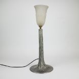 Muller Frères table lamp in silver plated bronze