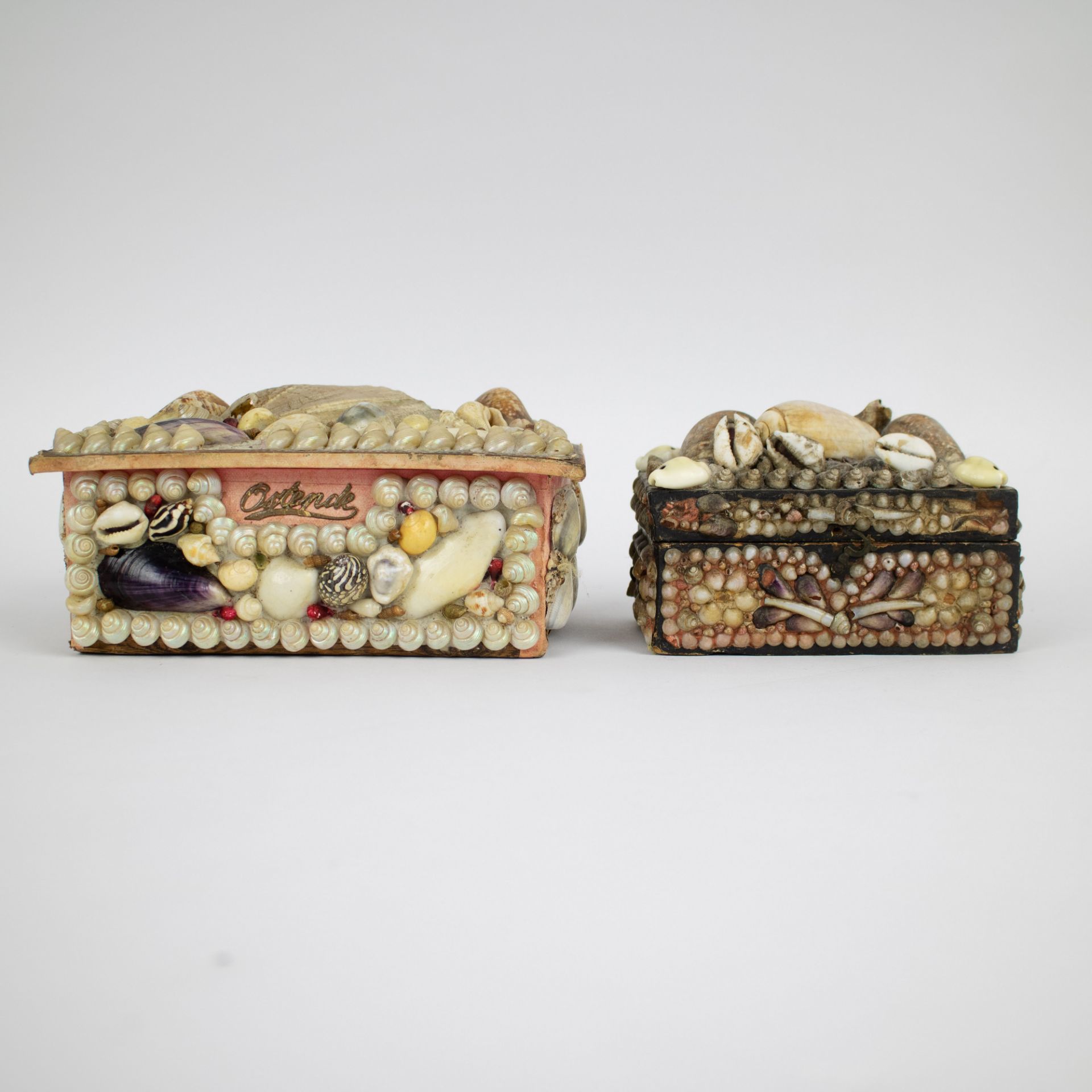 Boxes with shells period Belle Epoque mentions cities on the Flemish coast - Bild 7 aus 7