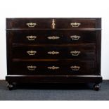 English chest of drawers with white marble top