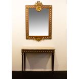 Italian hall mirror and console with medaillons