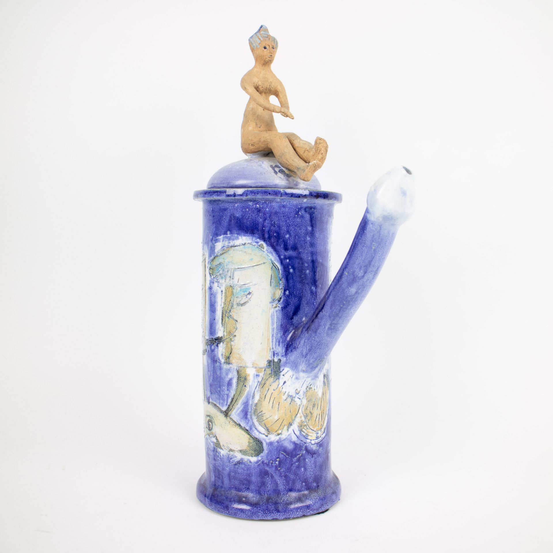 Erotic Art Coffee Pot In Glazed Earthenware - Image 5 of 5