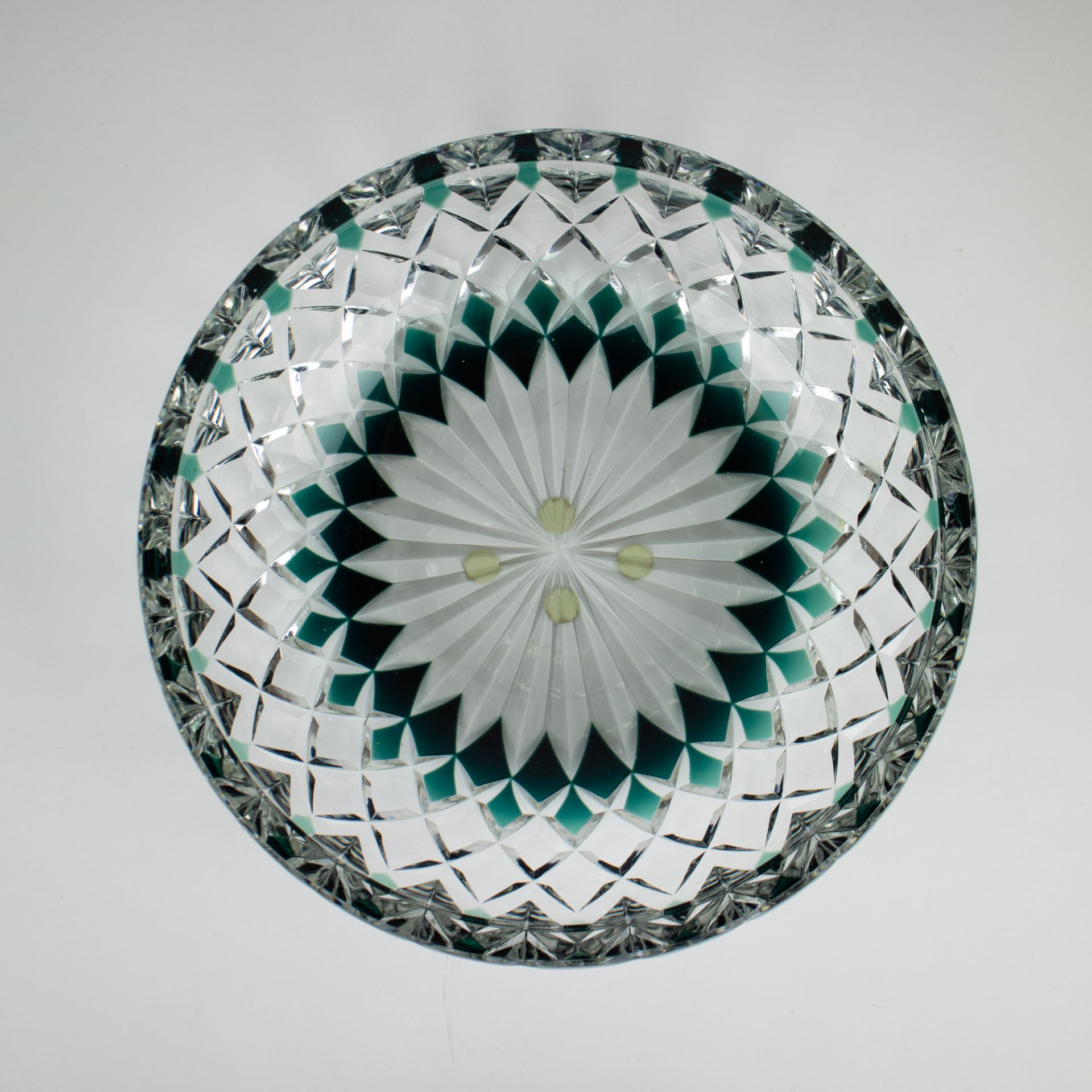 Val Saint Lambert green crystal bowl - Image 3 of 4