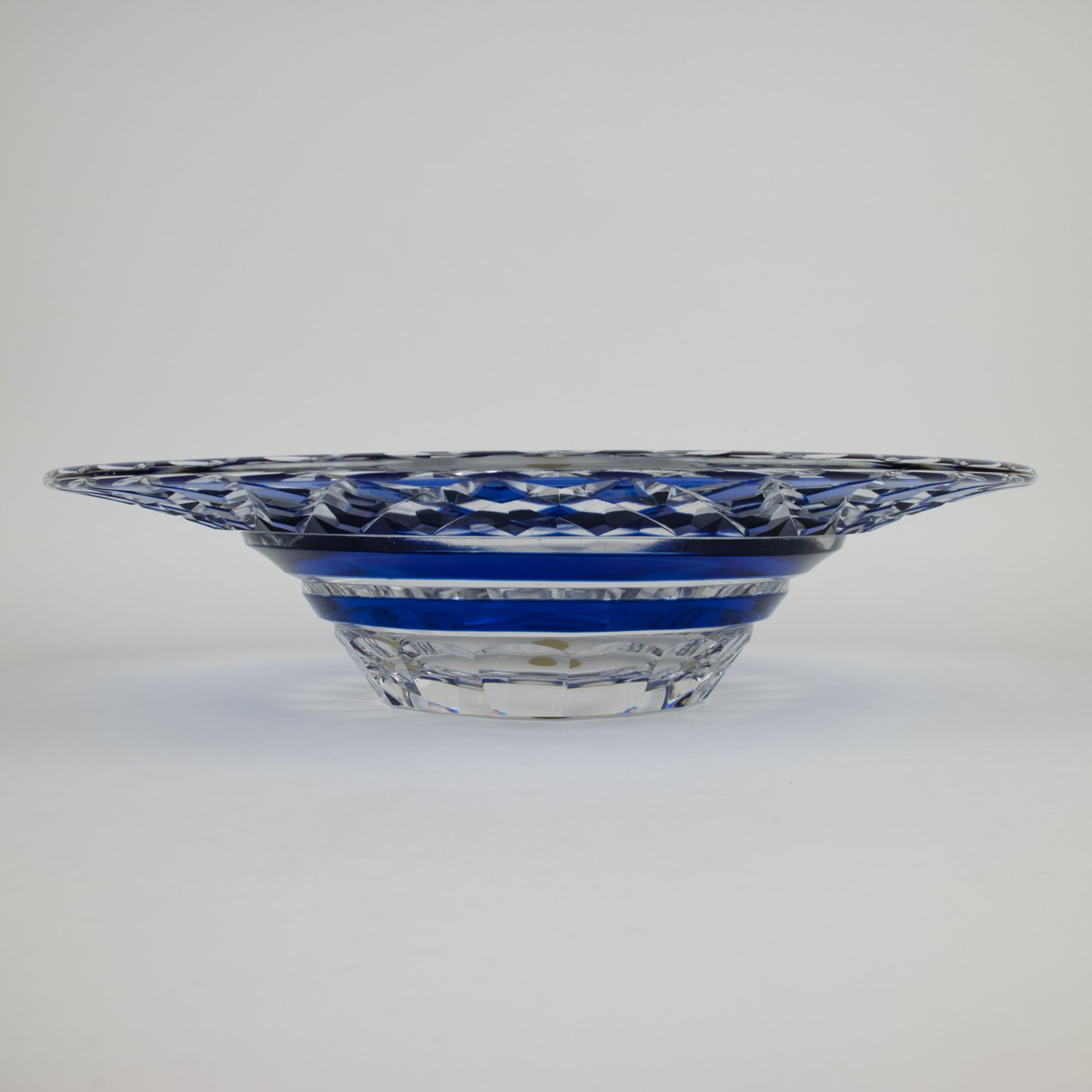 Val Saint Lambert crystal blue bowl - Image 2 of 4