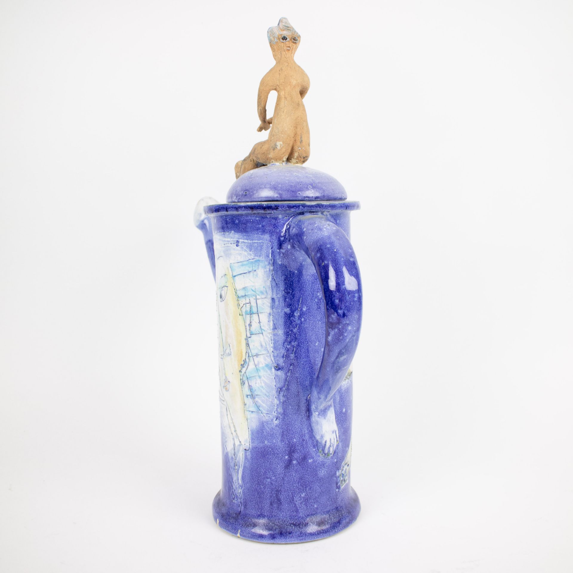 Erotic Art Coffee Pot In Glazed Earthenware - Image 3 of 5