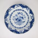 A large Chinese blue and white dish, Kangxi