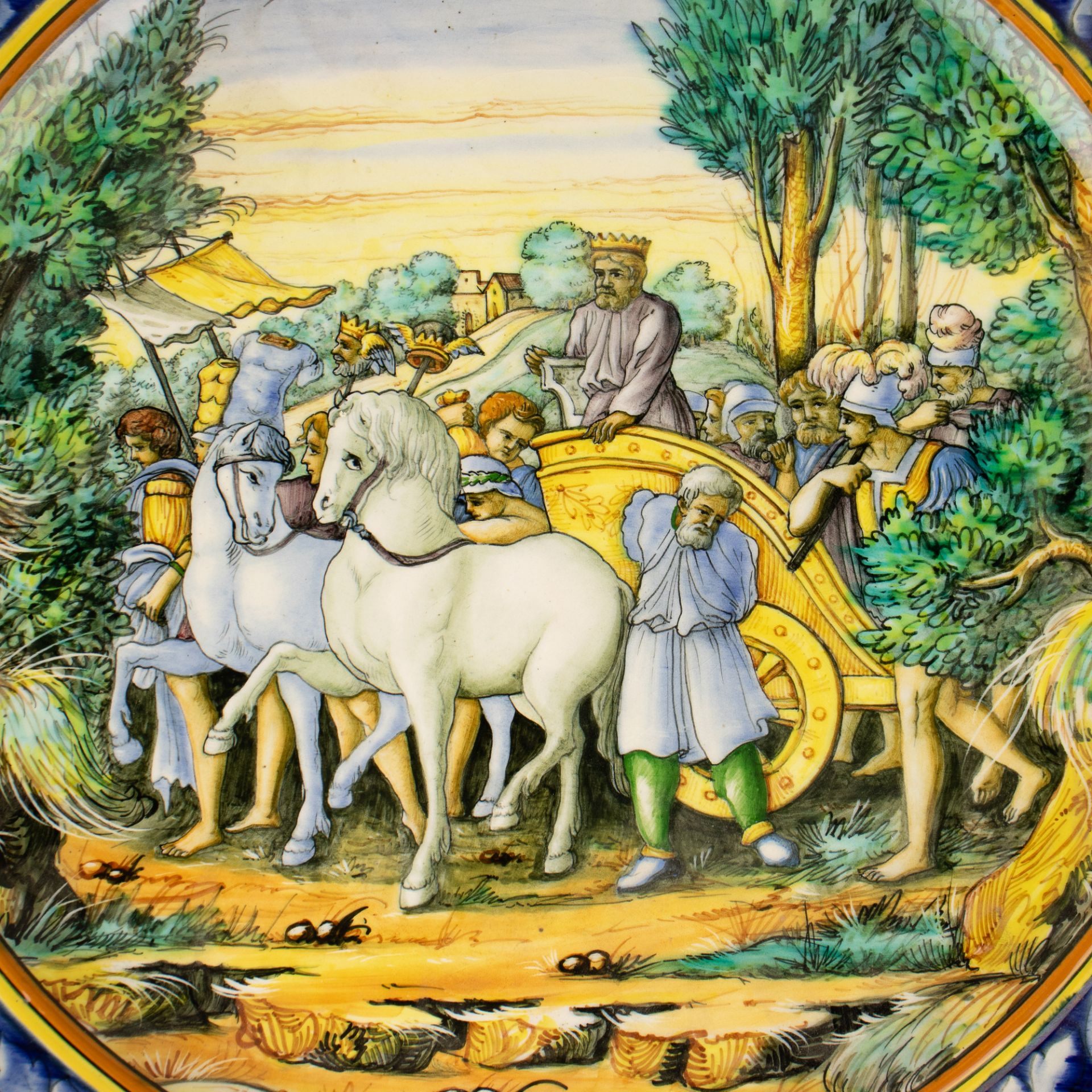 A large polychrome Majolica plate, Deruta - Image 2 of 5