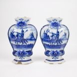 A pair of Dutch Delft vases
