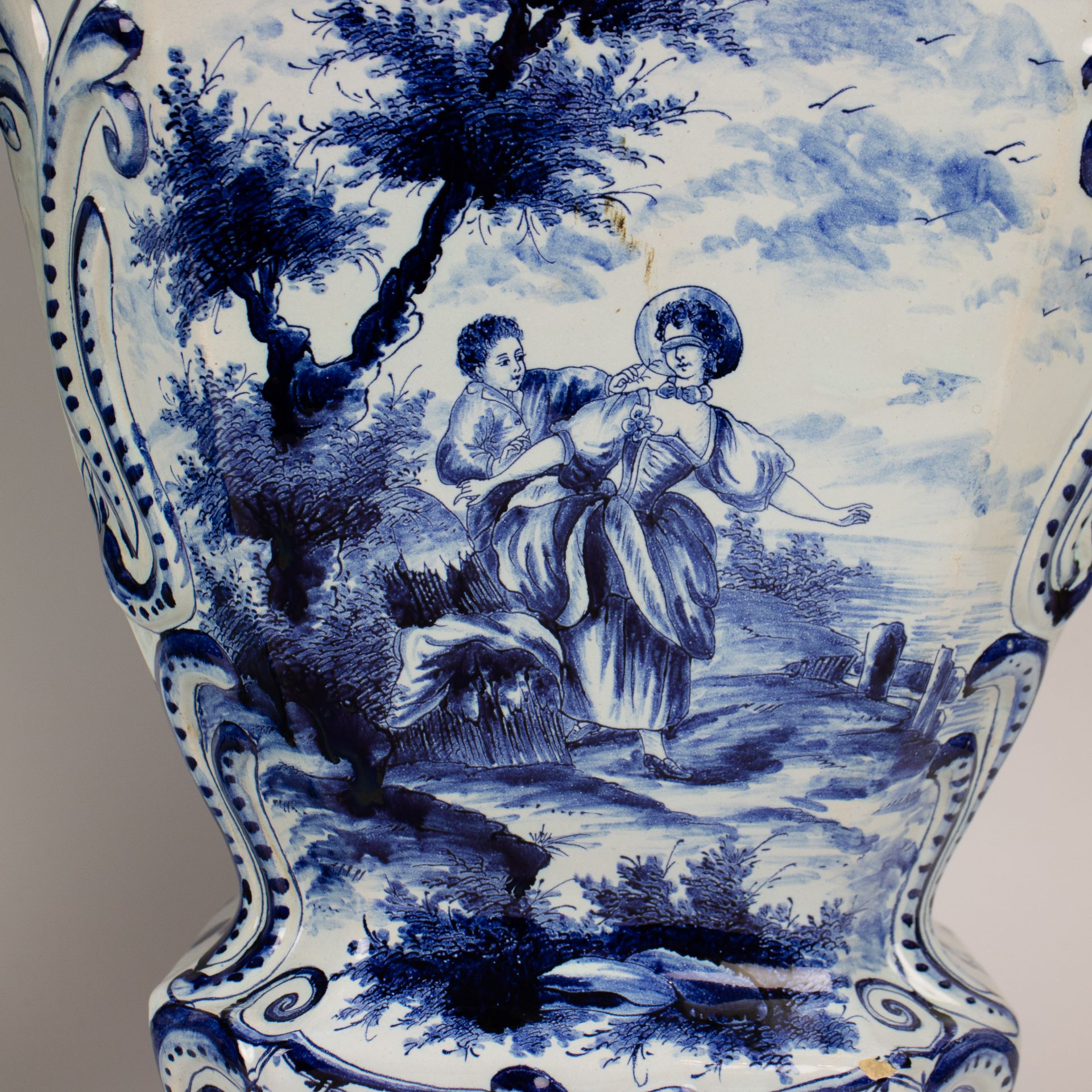 Pair of Delft vases signed W (attributed to Willem Cleffius) - Image 2 of 7