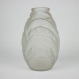 Muller Frères Lunéville Art-deco satin glass vase