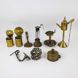 A collection of old copper objects