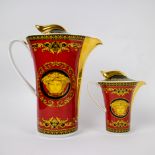 Rosenthal porcelain Versace Medusa red coffee and milk jug