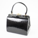 Handbag in croco black