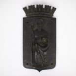 19th century bronze plaque of Saint Nicholas