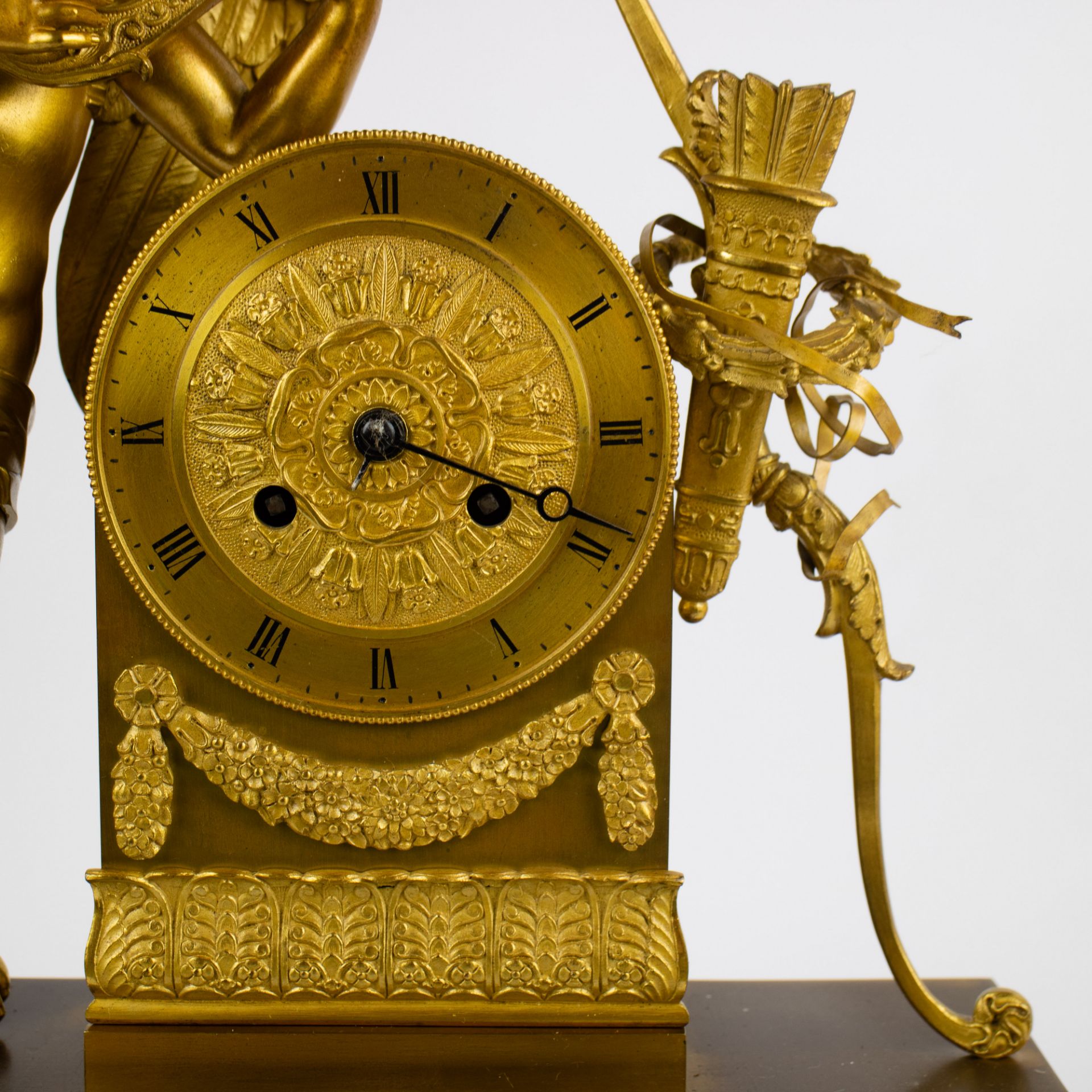 Gilded bronze Empire mantel clock - Bild 5 aus 7