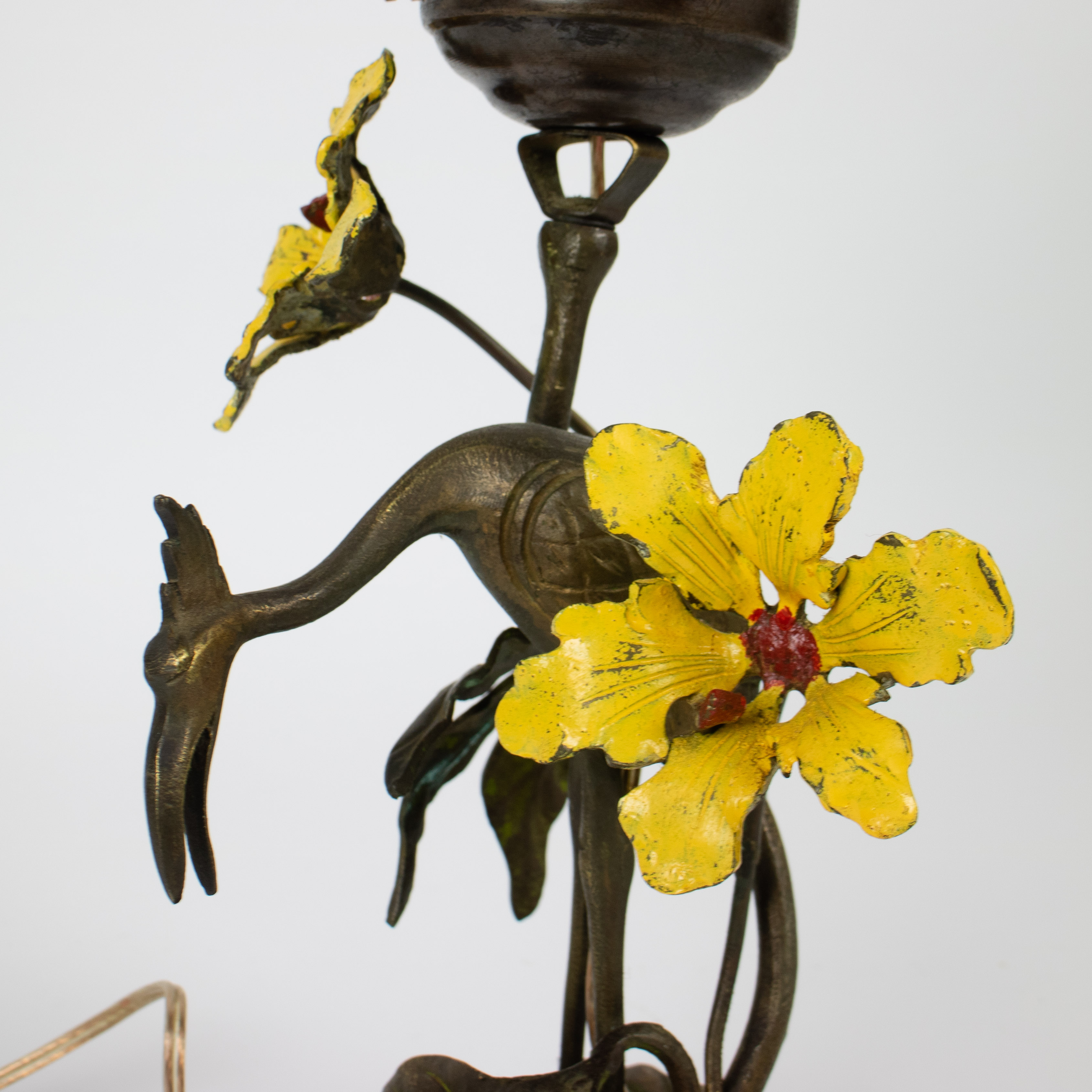 A bronze with a Muller glass shade - Image 5 of 6