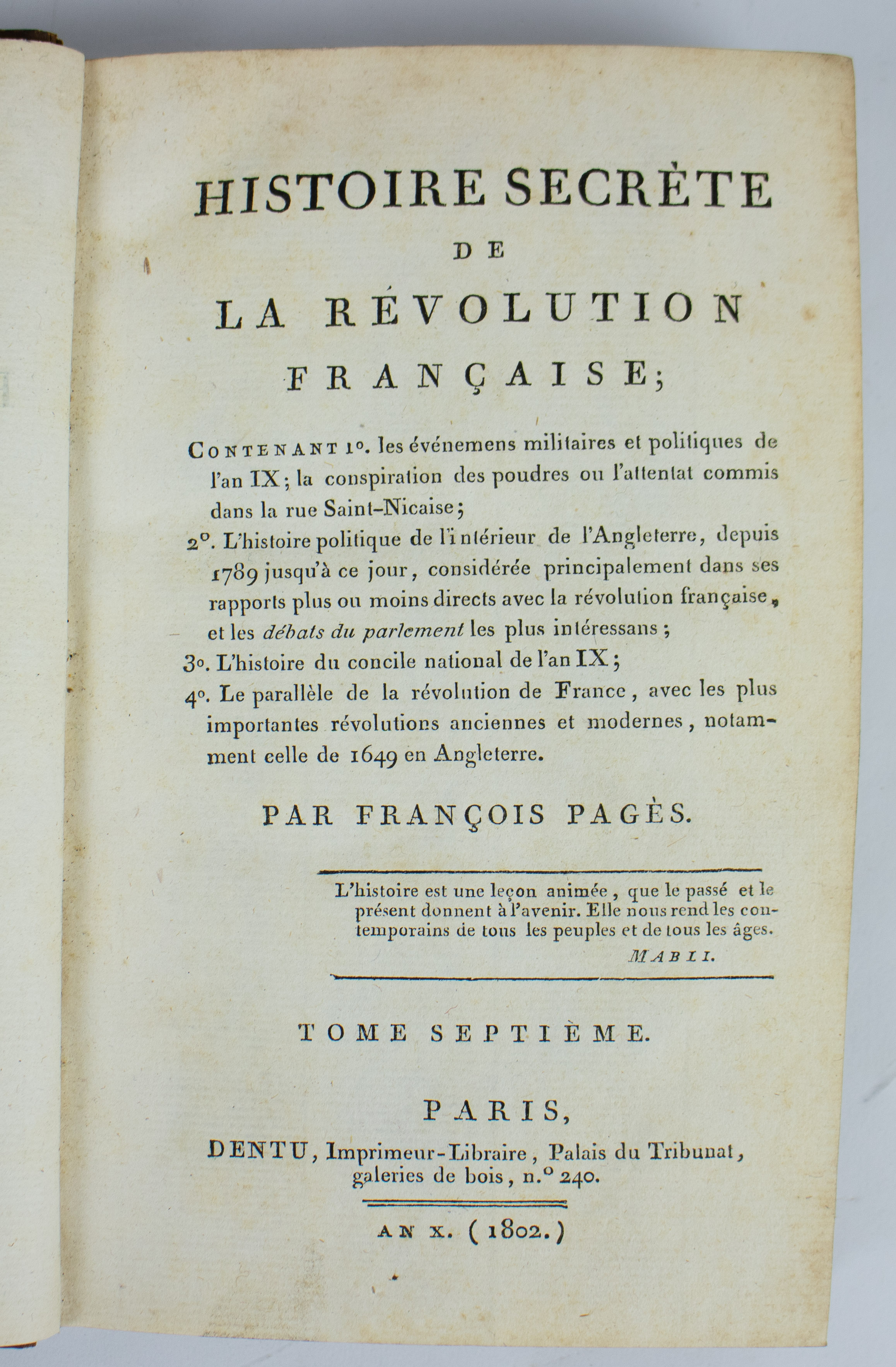 Antiquarian books 'Histoire secrete de la revolution Française' par Pagès - Bild 2 aus 2