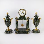 3-part marble mantel clock Exacta Saint-Nicolas d'Aliermont France