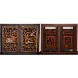 Two pairs of Chinese doors in their frames 20th century