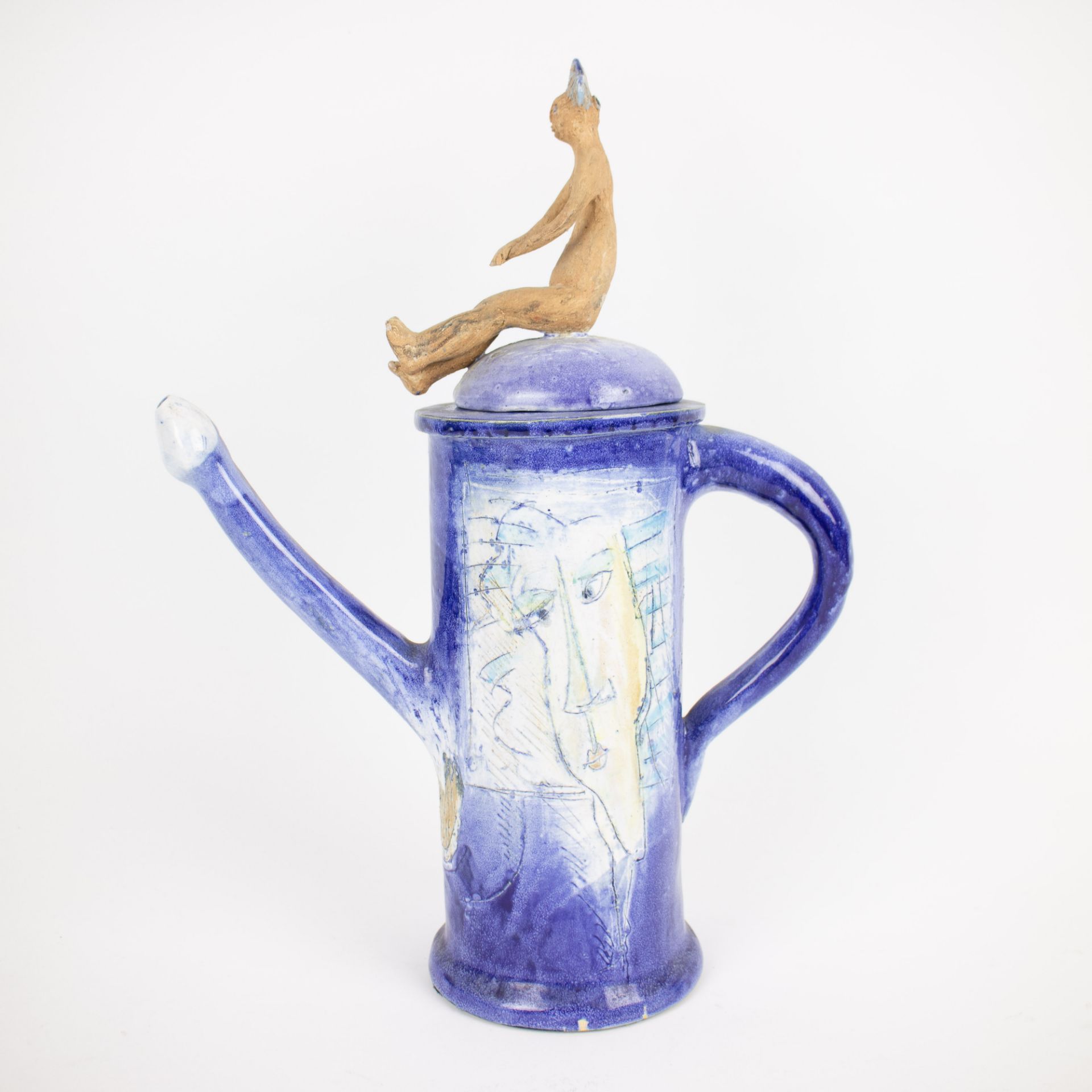 Erotic Art Coffee Pot In Glazed Earthenware - Image 2 of 5