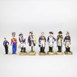 Lot of Napoleonand his officers, Meissen mark.