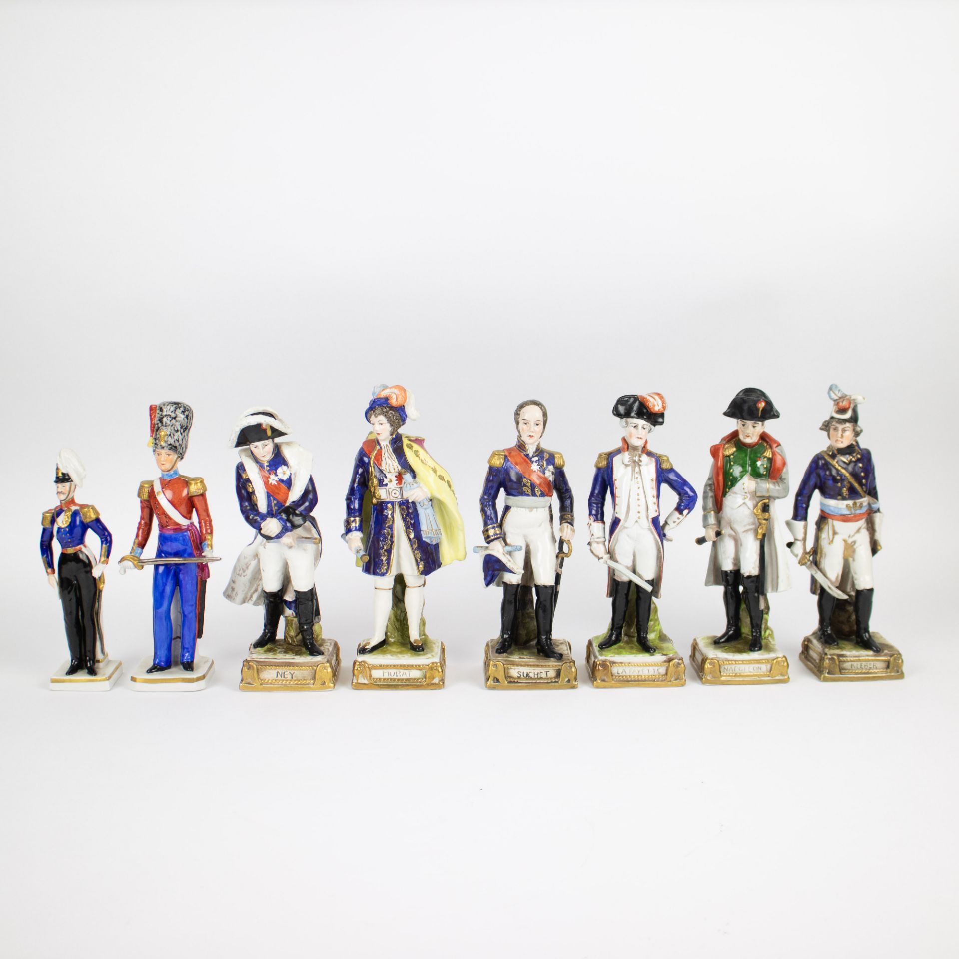 Lot of Napoleonand his officers, Meissen mark.