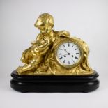 Fire-gilt bronze mantel clock