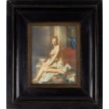 Miniature painting after 'Suzanne au bain' of Santerre J.B. (1658-1717)