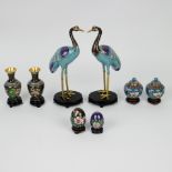 A collection of Chinese cloisonné items