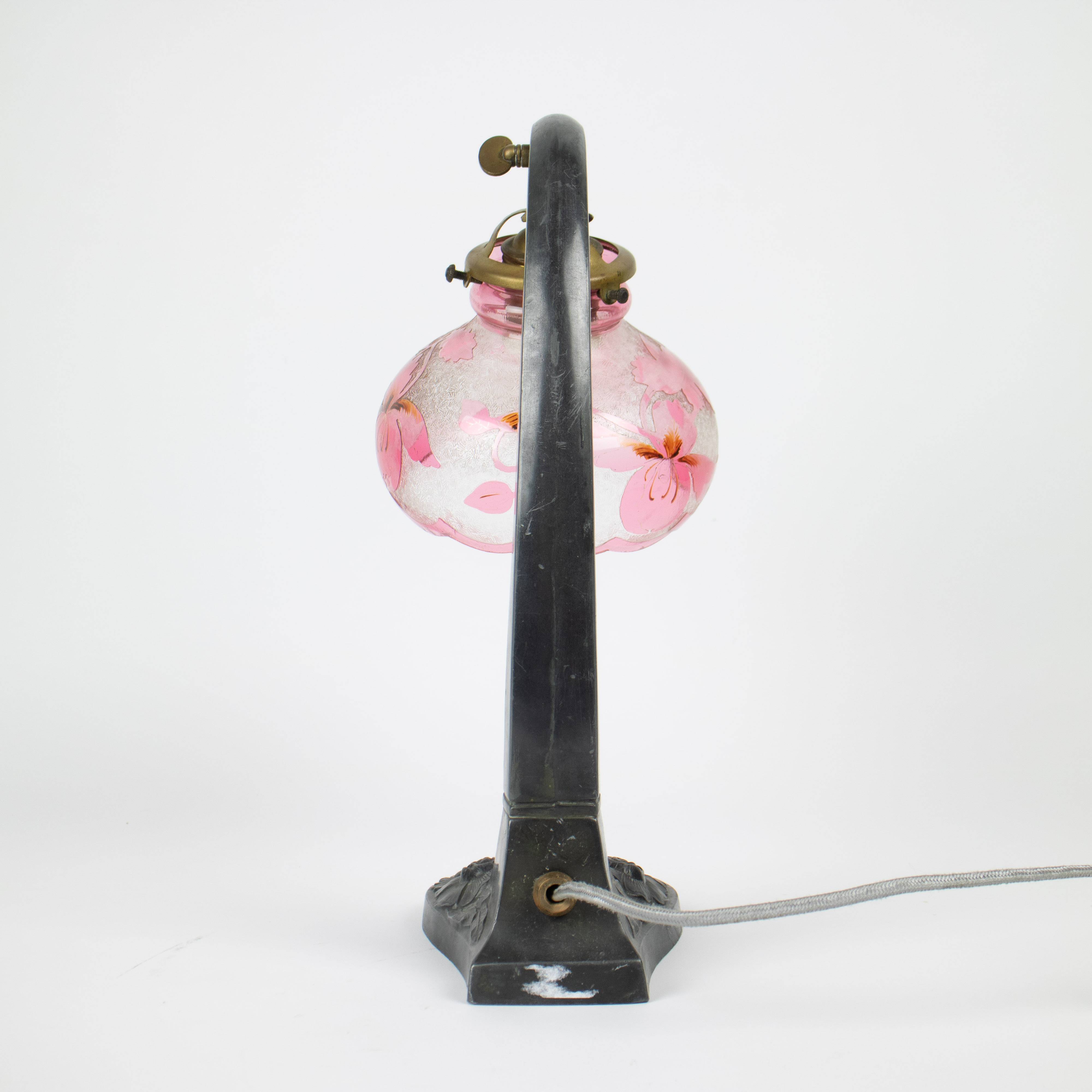 Table lamp with a Val Saint Lambert glass shade - Image 3 of 4
