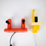 Post-modernist lamps in early plastic Perspex prototypes