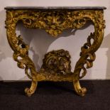 Gilded console with marble top 18/19th century