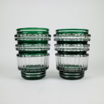 Val Saint Lambert 2 green crystal vases