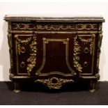 Chest of drawers with bronze fittings and marble top