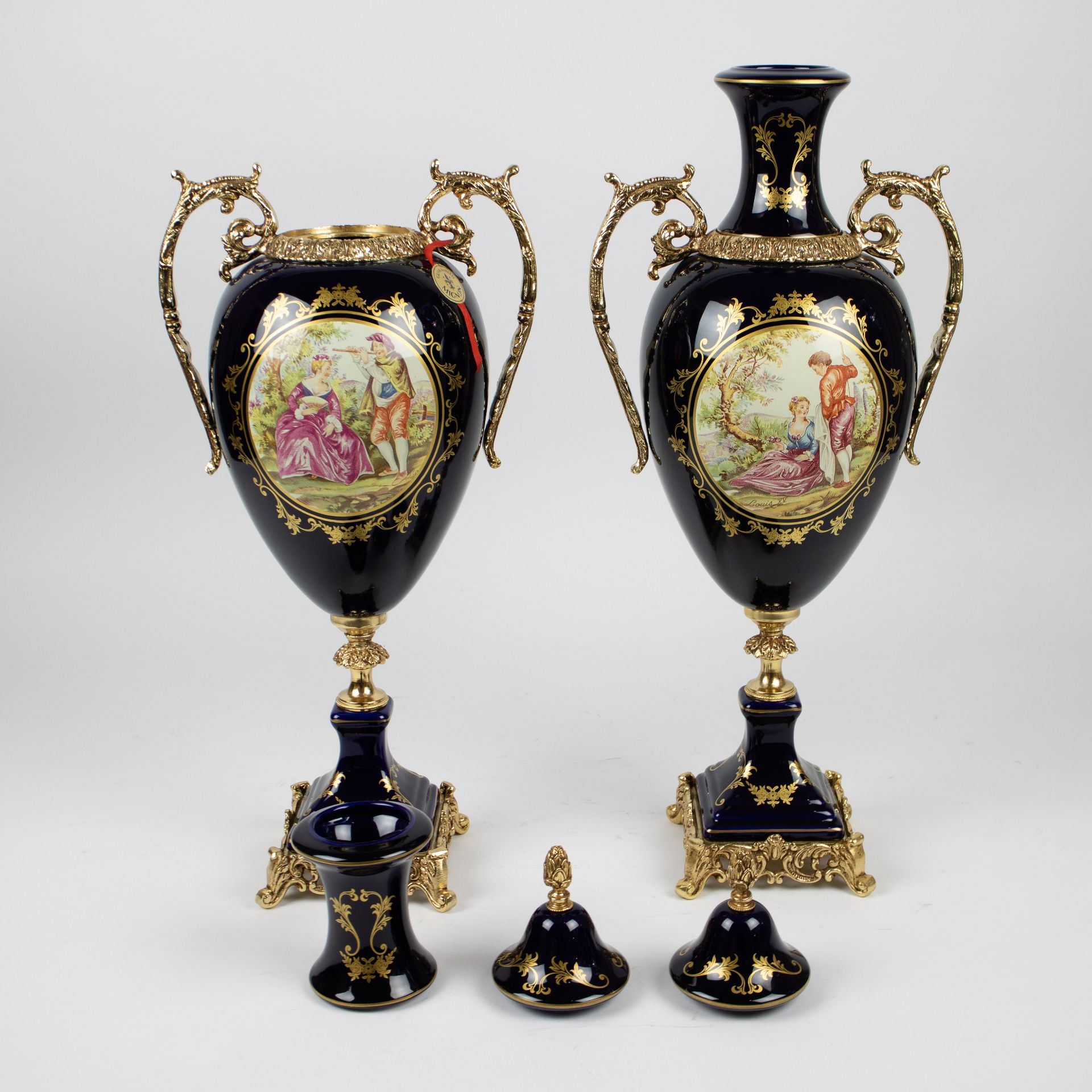 Pair of handpainted Limoges vases - Image 2 of 6