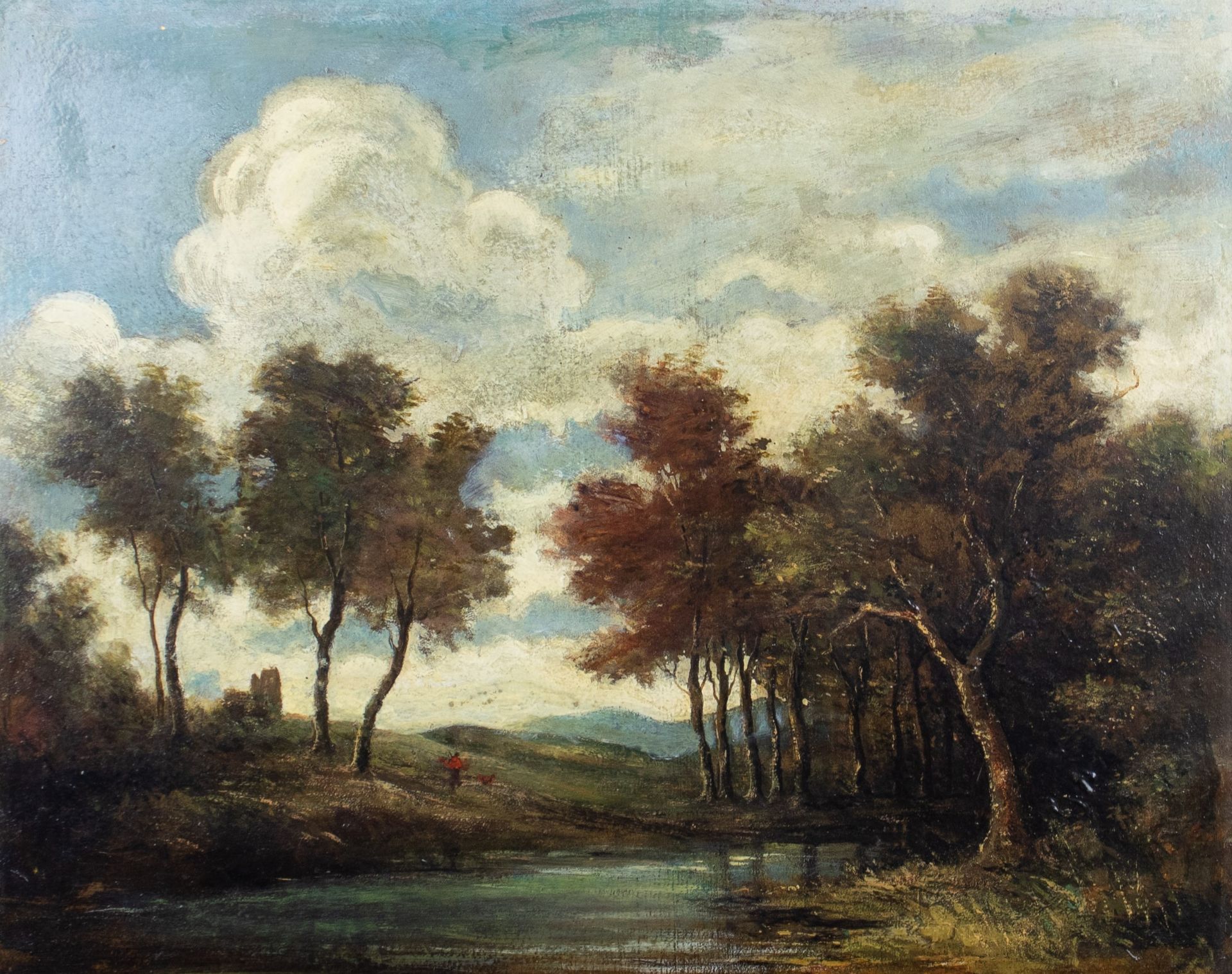 European school, oil on panel, Landscape, 19th century