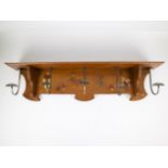 English coat rack ca 1900 hand-painted with circus animals