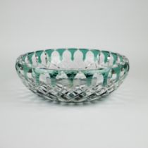 Val Saint Lambert green crystal bowl
