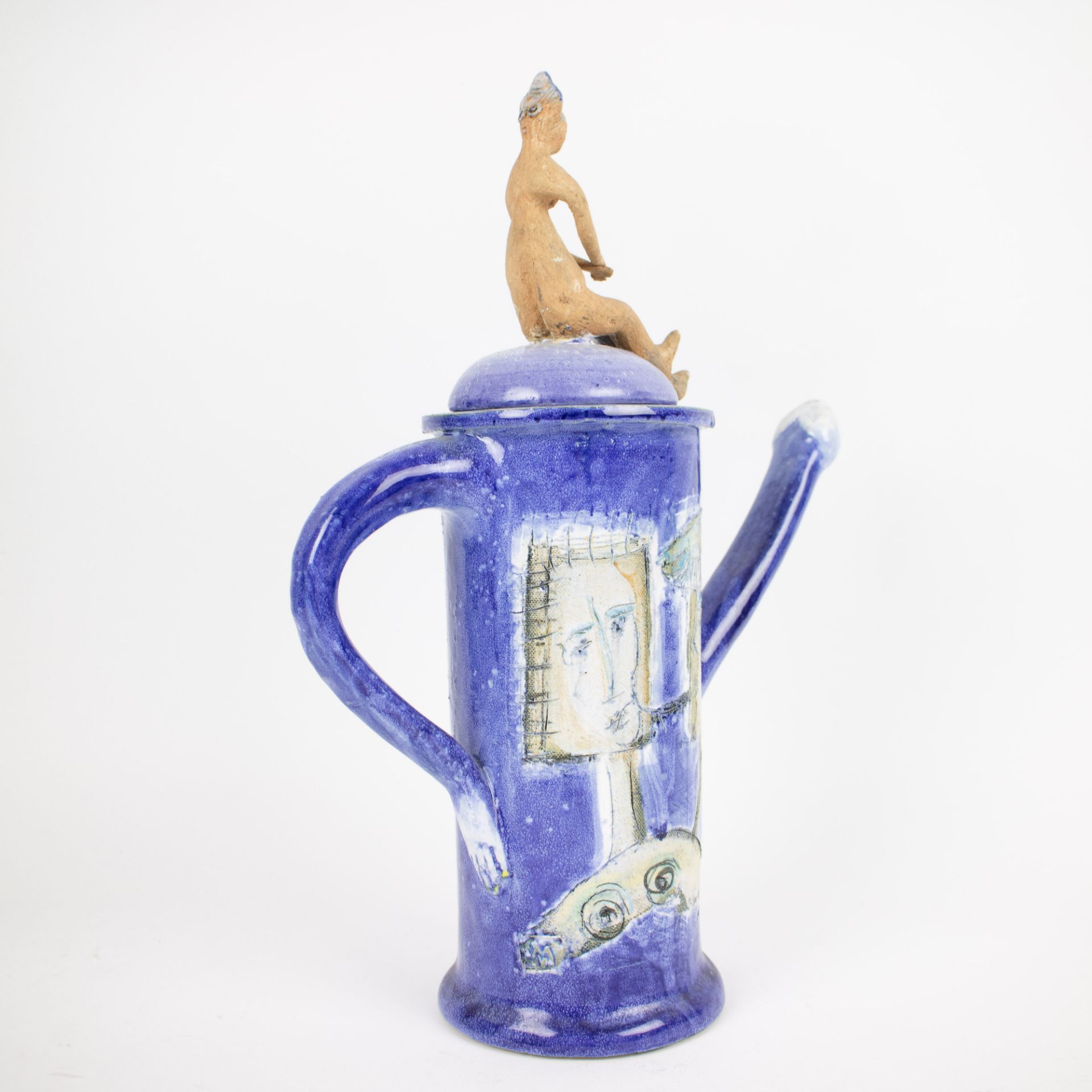 Erotic Art Coffee Pot In Glazed Earthenware - Image 4 of 5