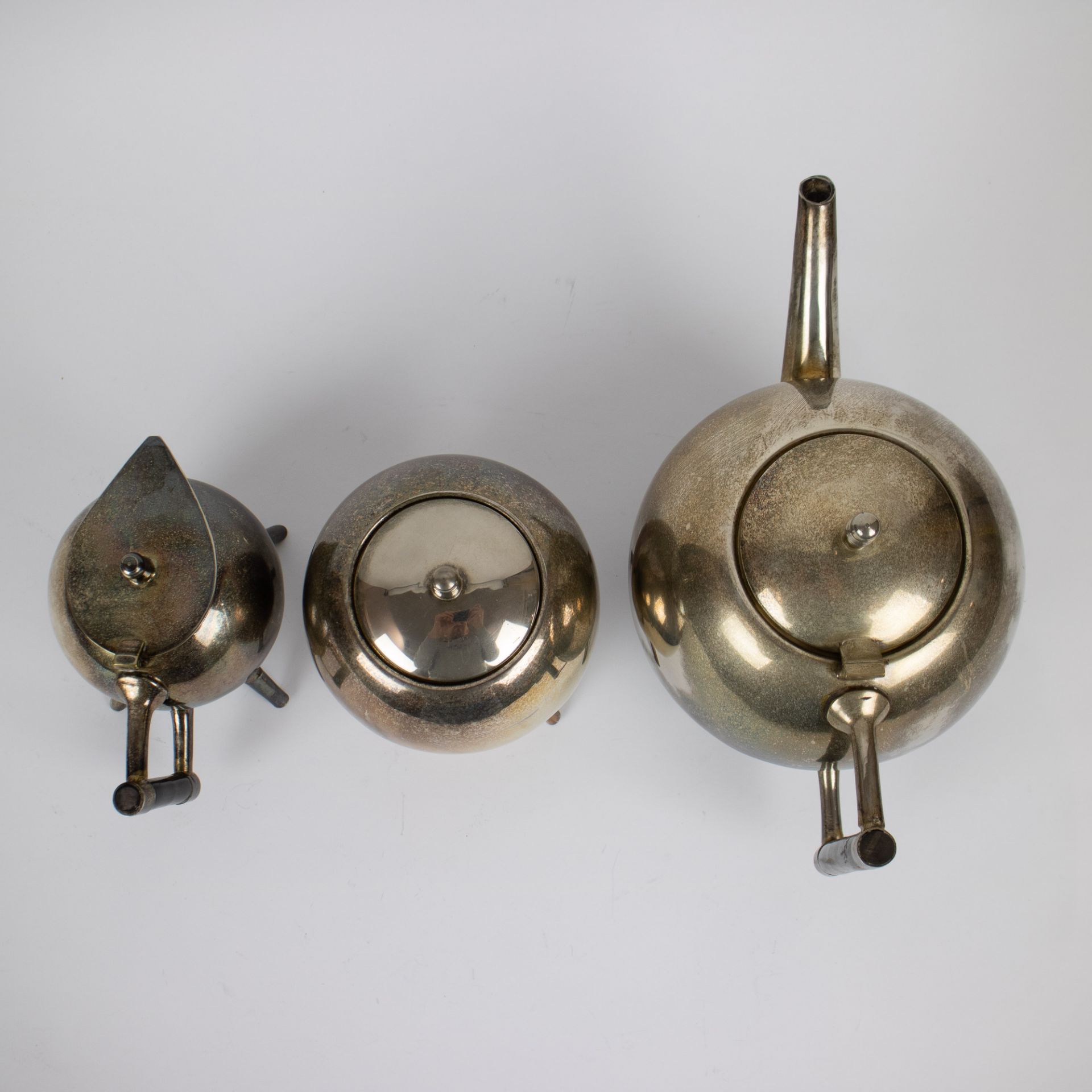 Silvered Victorian tea set style Christopher Dresser - Image 5 of 6