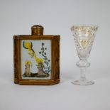 French gilded tea caddy lined with straw ca 1800